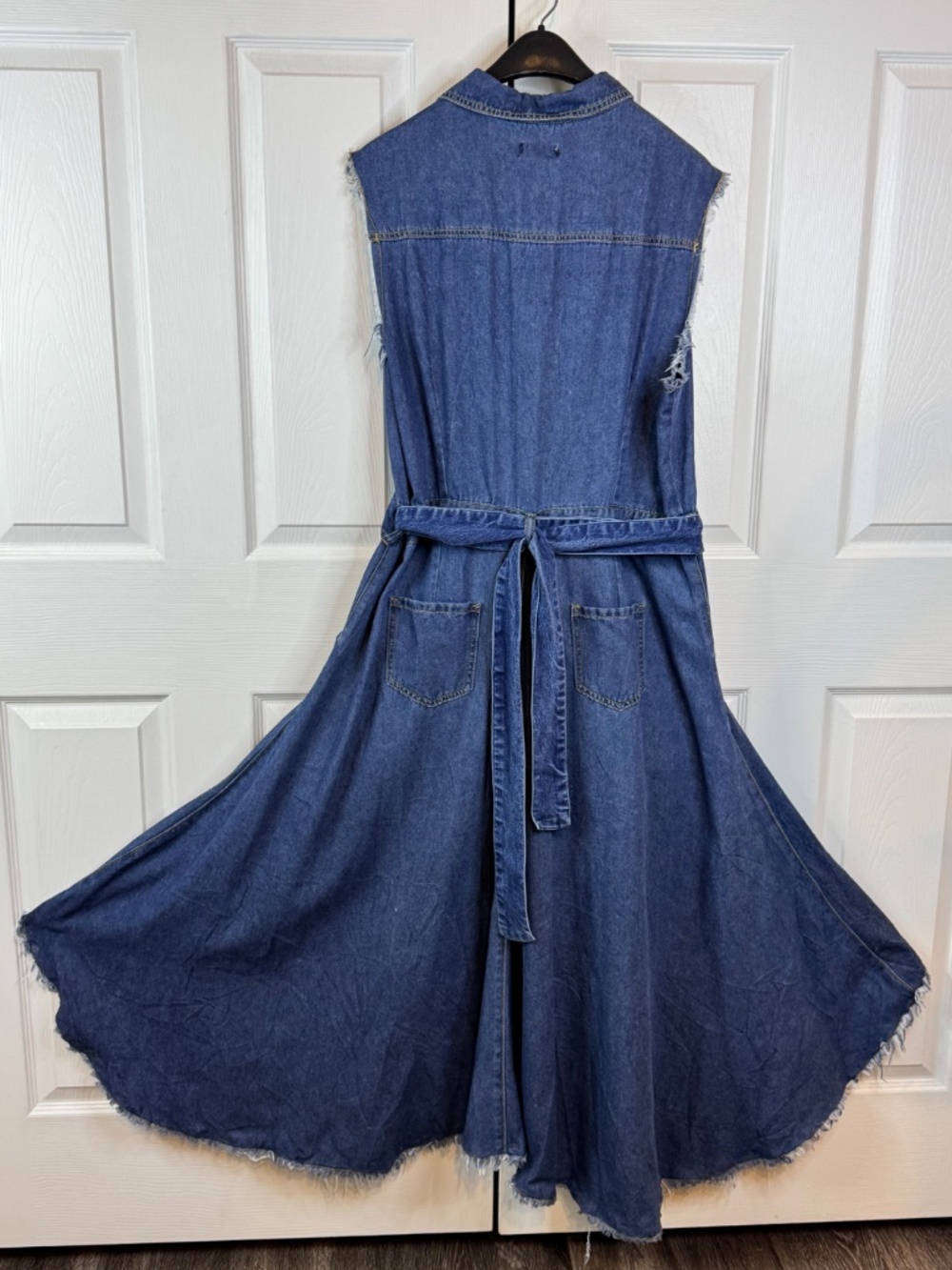 Dark Denim Mini Hi-Low Dress Size L - Picture 3 of 10